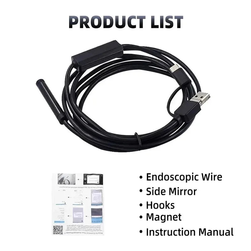 CAKI 6mm HD 1080P Waterproof Borescope Inspection Camera 360° Borescope Inspection Camera SPOT Simple version 2M