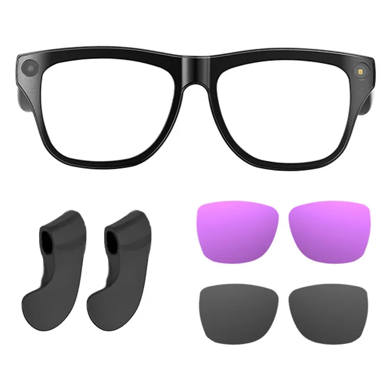 AI Smart Glasses 4K Camera Bluetooth Photochromic Lens | LZQLY AI Smart Glasses SPOT 3 pairs of lenses