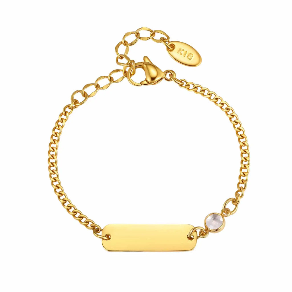 Personalized Name Baby Bracelet – 18K Gold Charm Toddler Gift Personalized Baby Bracelet SPOT Gold Color 16cm extend 5cm