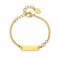 Personalized Name Baby Bracelet – 18K Gold Charm Toddler Gift Personalized Baby Bracelet SPOT Gold Color 16cm extend 5cm