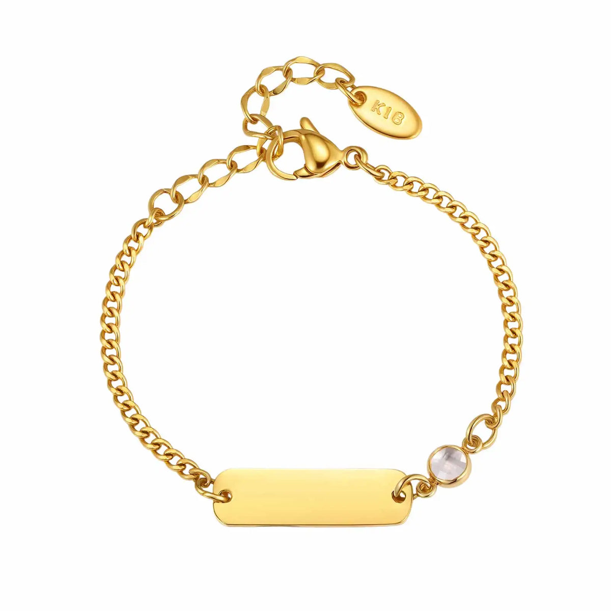 Personalized Name Baby Bracelet – 18K Gold Charm Toddler Gift Personalized Baby Bracelet SPOT Gold Color 16cm extend 5cm