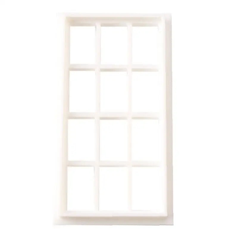1:12 Scale Dollhouse Wood Window Frame – Miniature Decor Dollhouse Accessory SPOT White
