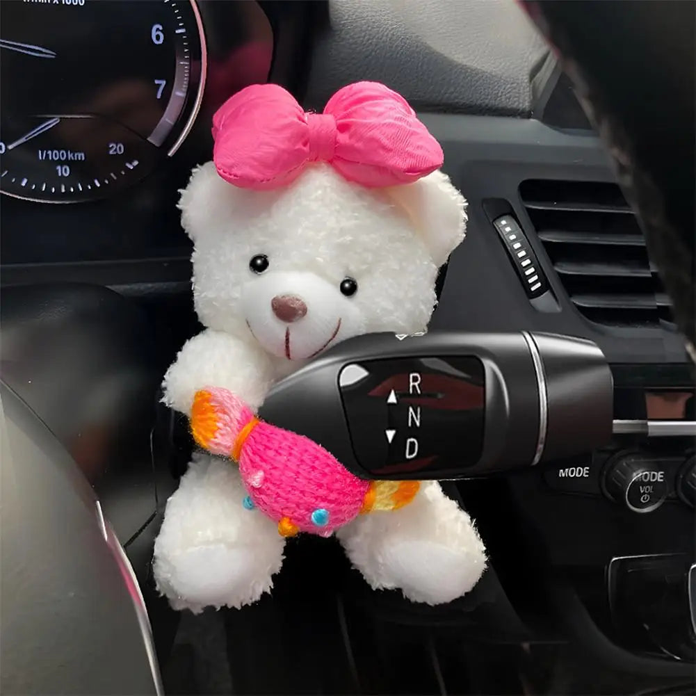 Cute Bear Plush Car Ornament – Mirror & Gear Decoration Car Interior Ornament SPOT