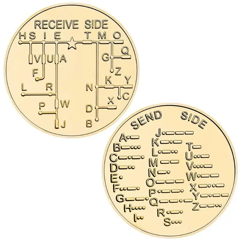 Morse Code Training Coin – Learning Tool & Collectible Badge Morse Code Coin SPOT A1