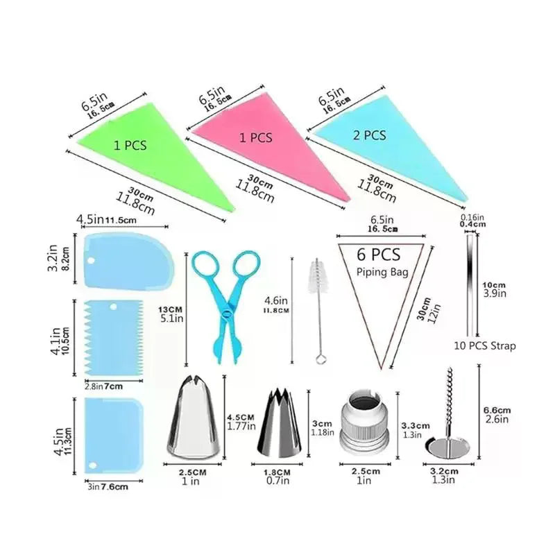 24-Piece Cake Decorating Piping Tips Set – Stainless Steel Cake Decorating Set SPOT