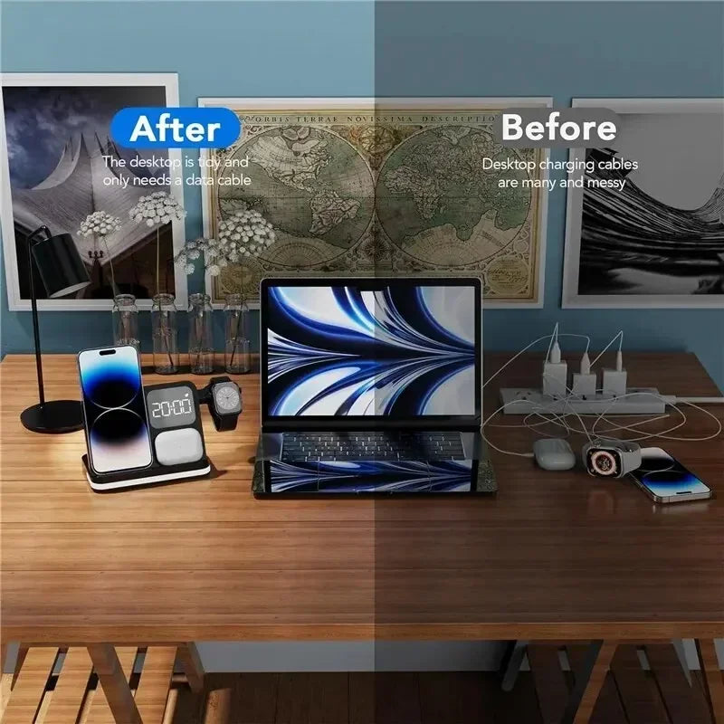 VIKEFON 6-in-1 Wireless Charging Station – iPhone & Samsung Wireless Charging Station SPOT
