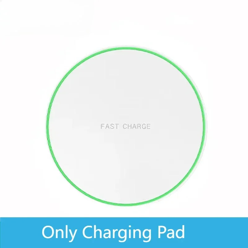 VIKEFON 15W Wireless Charging Pad – iPhone & Samsung Fast Charger Wireless Charging Pad SPOT White