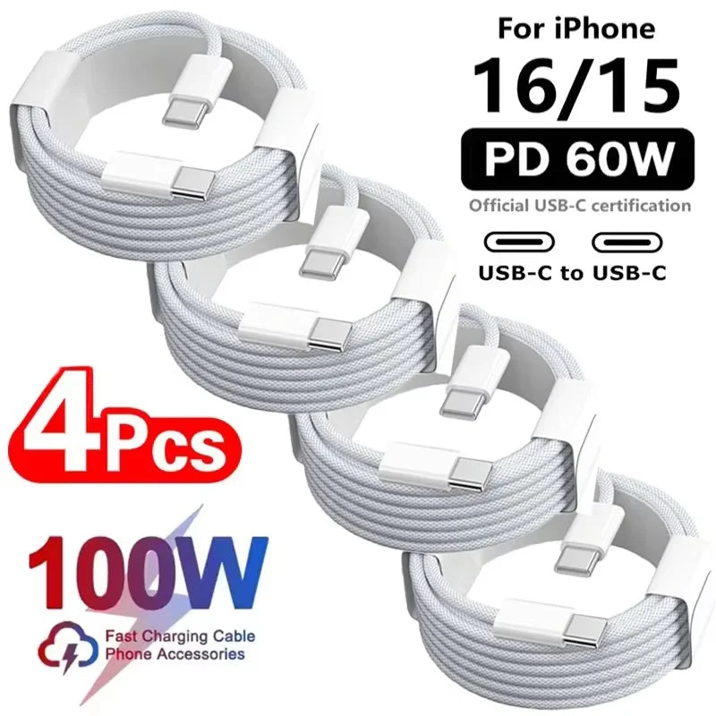100W USB-C to USB-C Braided Fast Charging Cable – 6A, 1M USB-C Charging Cable SPOT