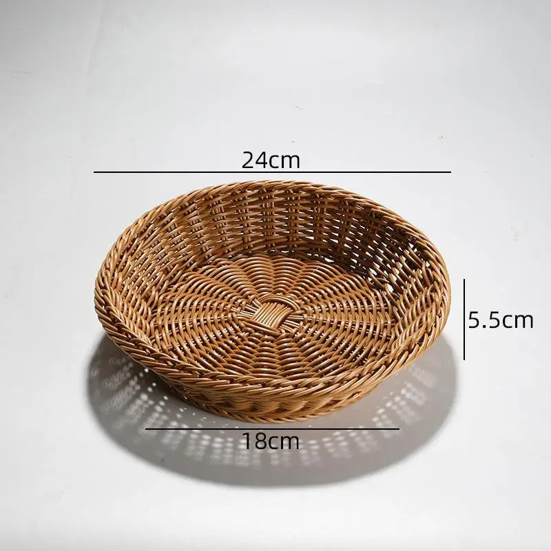 Woven Rattan-Style Serving Basket – Bread, Fruit & Veggie Tray Woven Serving Basket SPOT A7