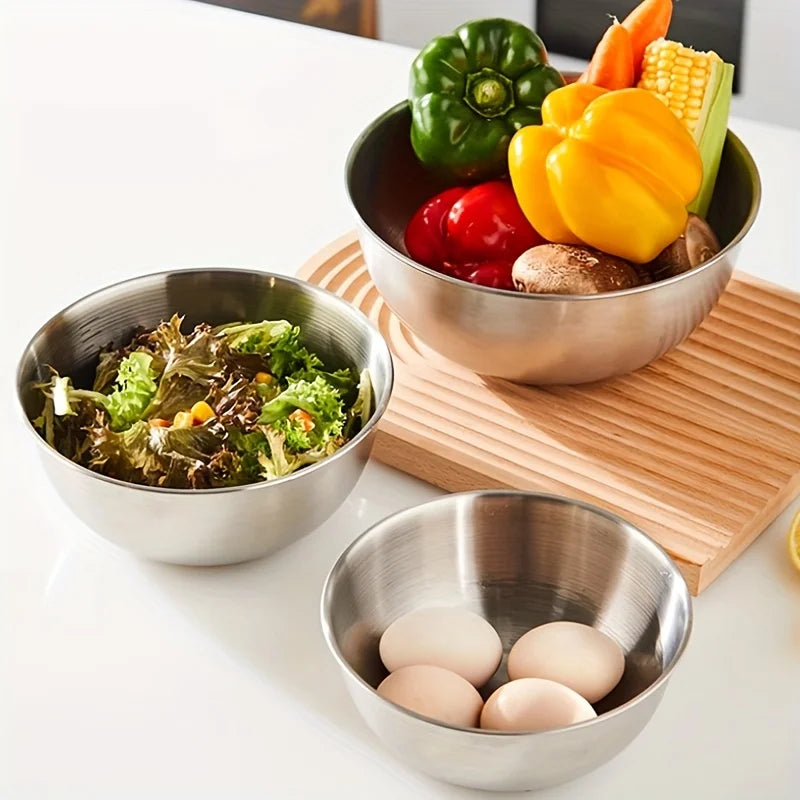 Set of 3 Stainless Steel Mixing Bowls with Measurements Mixing Bowl Set SPOT