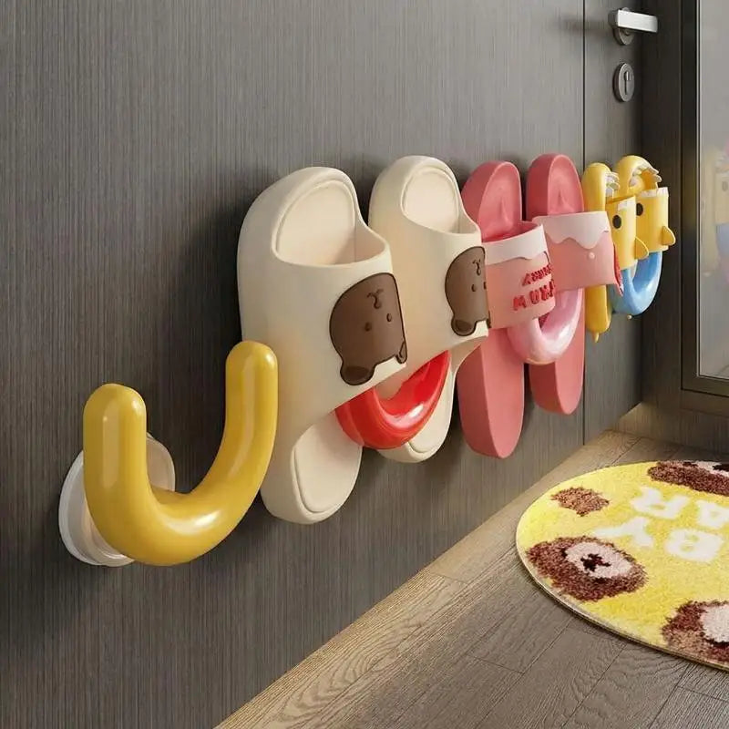 Wall-Mounted Suction Cup Slipper Hanger – U-Shape Organizer Bathroom Storage Rack SPOT