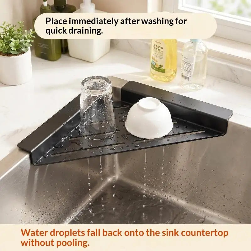 Kitchen Sink Corner Rack – Sponge Holder & Organizer Sink Corner Organizer SPOT