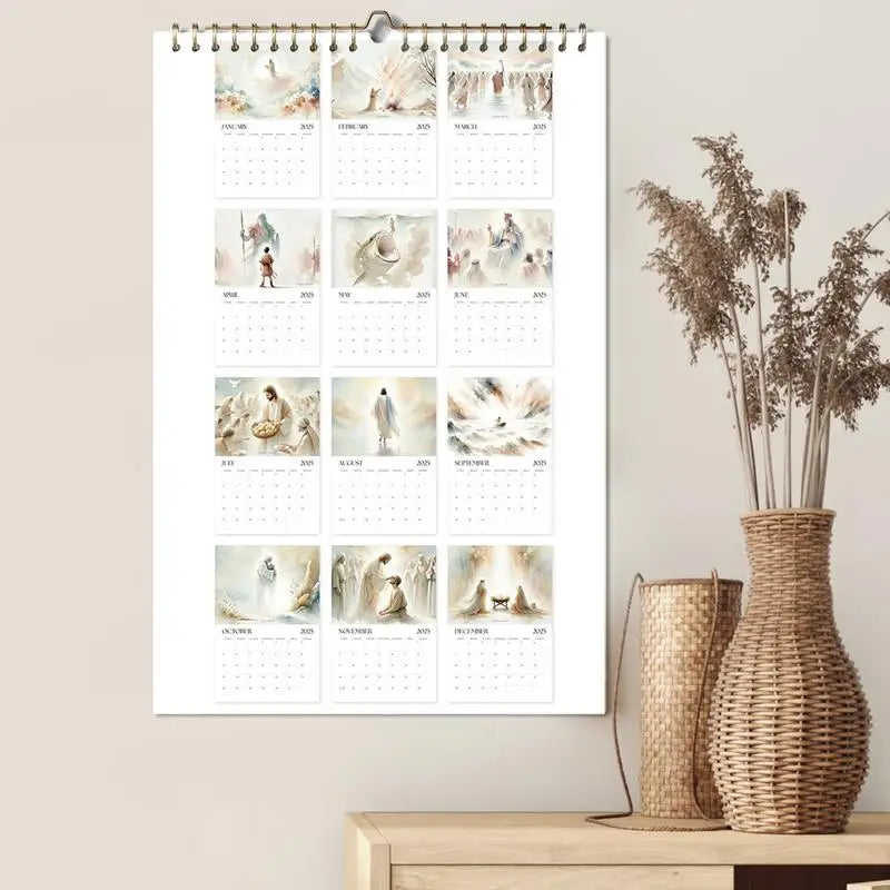 2025 Christian Bible Stories Monthly Wall Calendar | Home Decor Wall Calendar SPOT