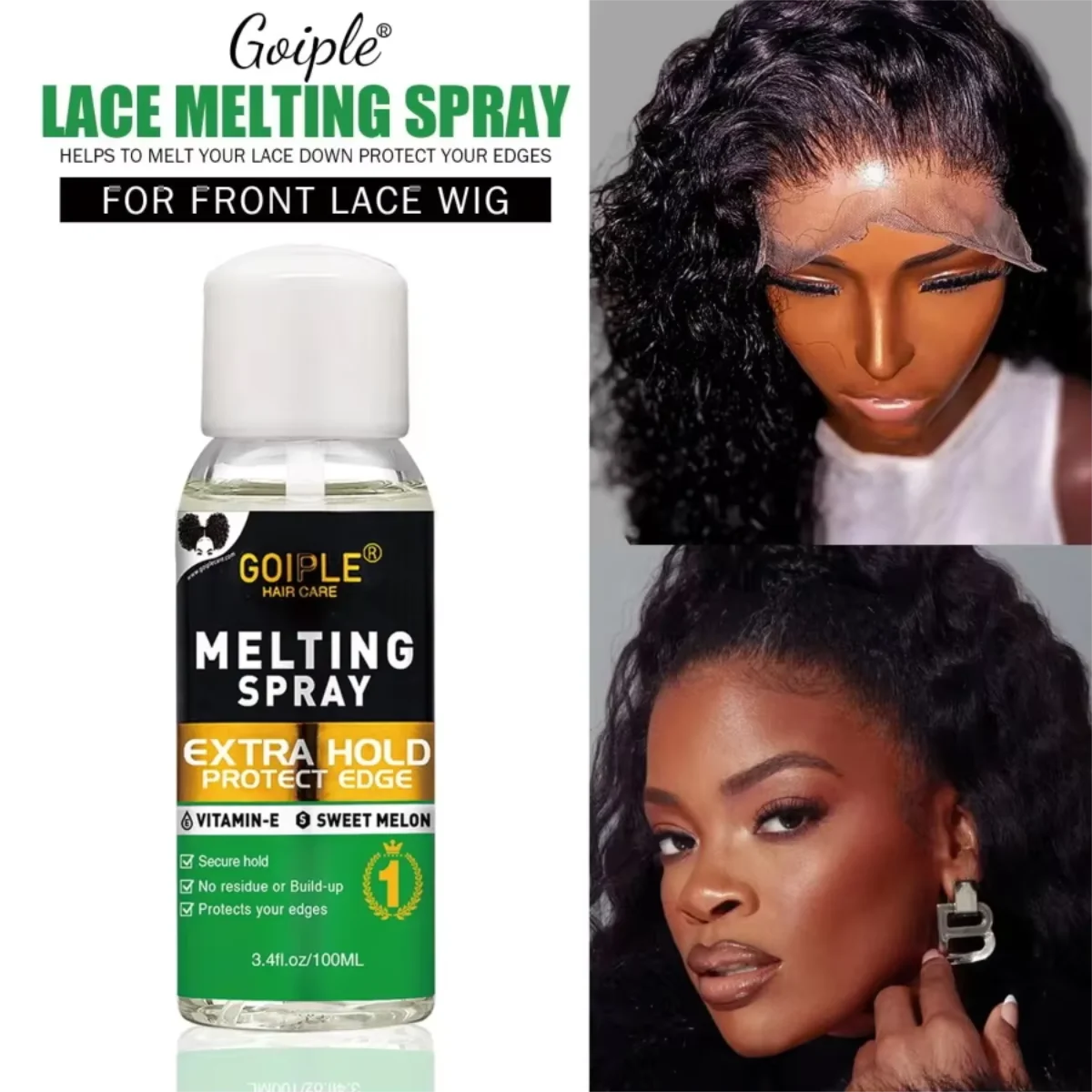 Goiple Lace Wig Melting Spray – Extra Hold, Vitamin E, No Residue Wig Melting Spray SPOT