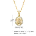 Cubic Zirconia Virgin Mary Guadalupe Necklace – Gold Pendant Necklace SPOT PNB-293G