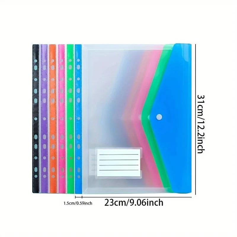 6-Pack A4 Binder Pocket Folders – Expandable Colorful File Envelopes Binder Pocket Folders SPOT
