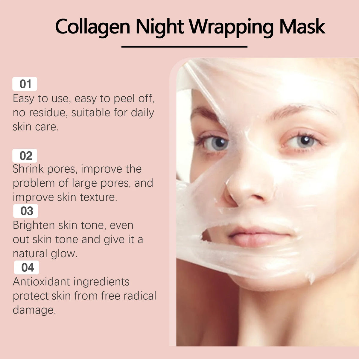 Hoygi Collagen Peel-Off Overnight Face Mask – Firming & Hydrating Overnight Face Mask SPOT
