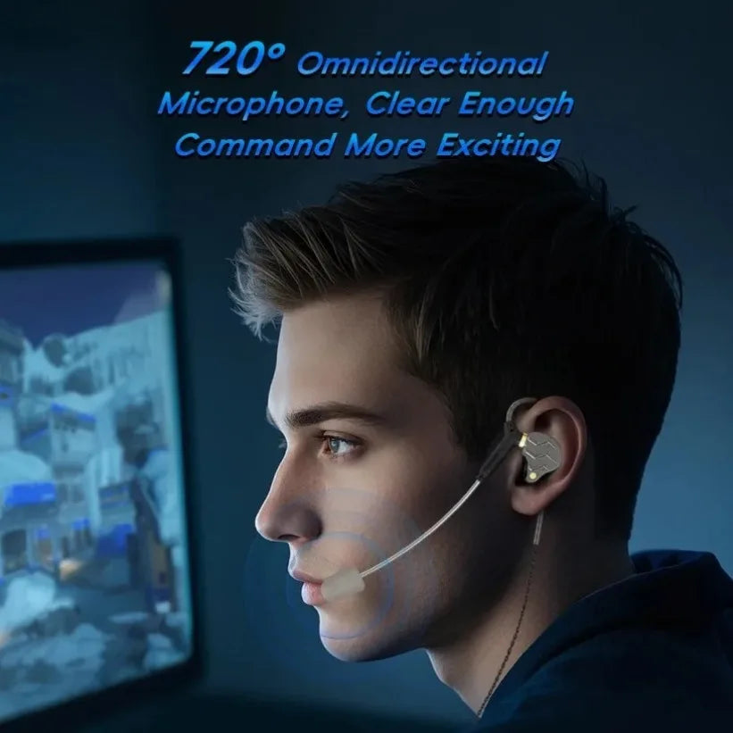 VIKEFON Gaming Earbuds – Wired, Detachable Mic & Ear Hook Gaming Earbuds SPOT