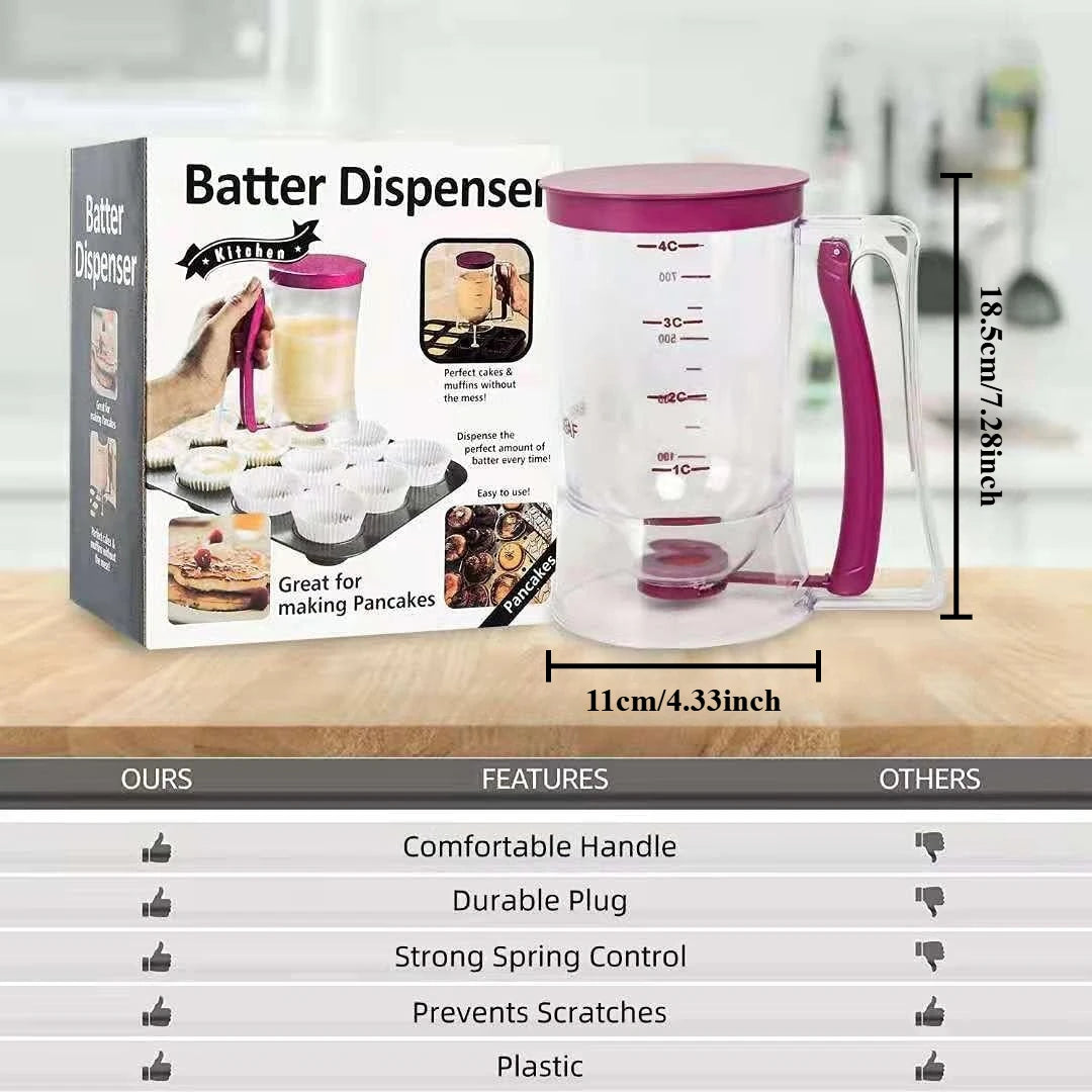 4-Cup Batter Dispenser for Pancakes, Cupcakes & Waffles Batter Dispenser SPOT