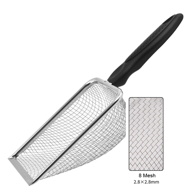 Stainless Steel Reptile Mesh Scoop – Sand & Litter Shovel Reptile Cleaning Tool SPOT 2.8X2.8mm