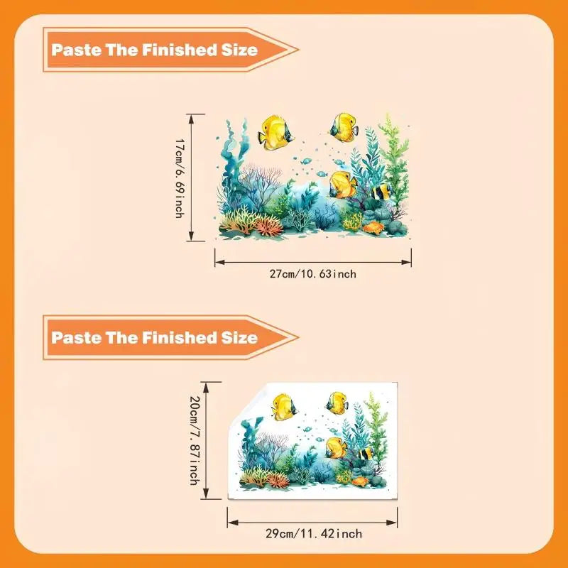Ocean Fish Bathroom Wall Sticker – Waterproof PVC Decal Wall Decal Sticker SPOT