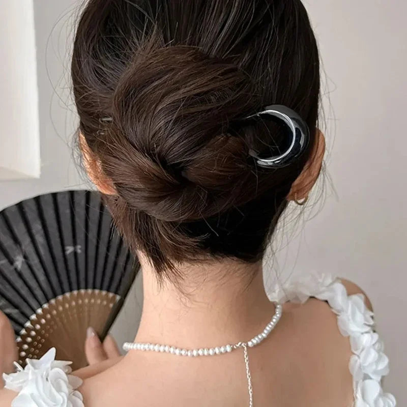 Women's U-Shaped Hair Fork – Geometric Tortoiseshell Hairpin Hair Fork Hairpin SPOT