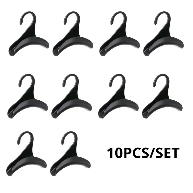 10-Pack Multi-Hook Hangers – Tie, Scarf, Hat, Belt & Bag Closet Hook Hangers SPOT black 10pcs