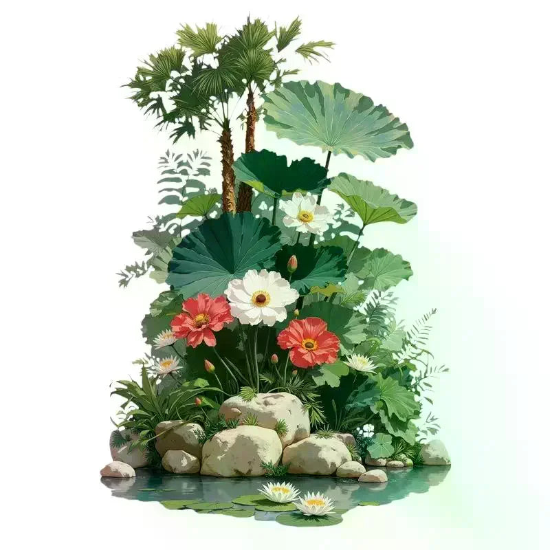 Large Green Plant Wall Decal – Removable PVC Sticker Wall Decal Sticker SPOT
