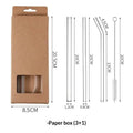 Reusable Borosilicate Glass Straws Set with Cleaning Brush Glass Drinking Straws SPOT A2