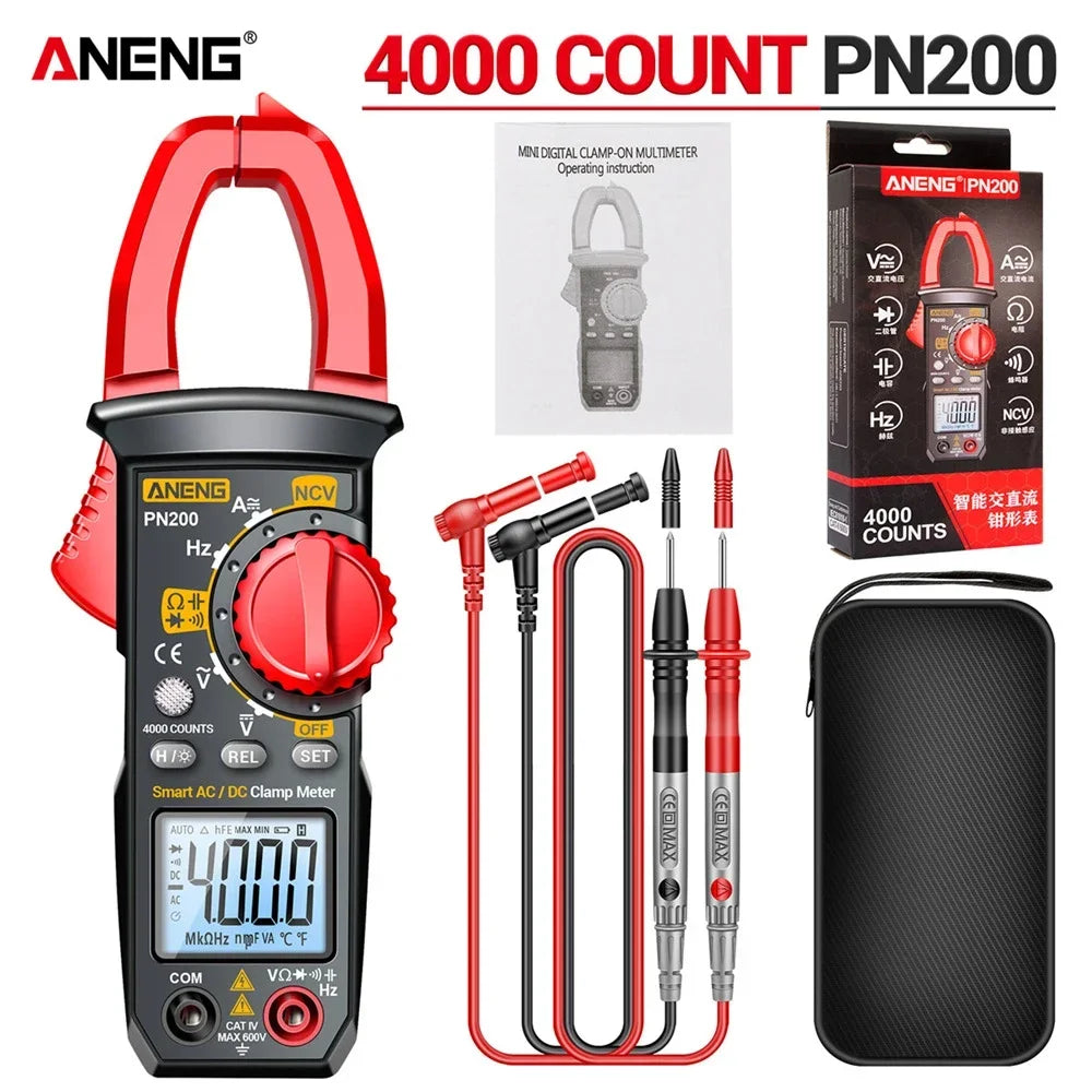 ANENG PN200 Digital Clamp Meter 600A DC/AC Multimeter NCV Digital Clamp Meter SPOT PN200