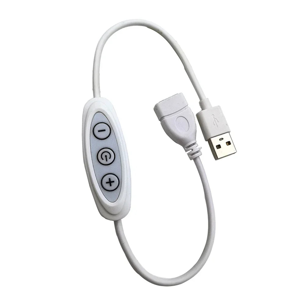 3-Key USB LED Dimmer Switch – 8 Brightness Levels, 5V 2A LED Dimmer Switch SPOT White