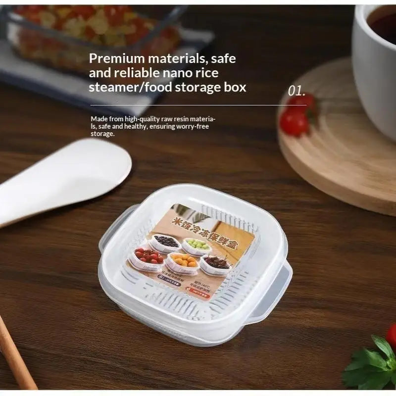 Microwave Meal Prep Containers with Drain Grid & Lid – 2/5 Pack Food Storage Container SPOT