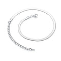 Herringbone Chain Necklace – Stainless Steel Collarbone Choker Chain Necklace SPOT Silver Color 36cm extend 8.5cm Width 3mm