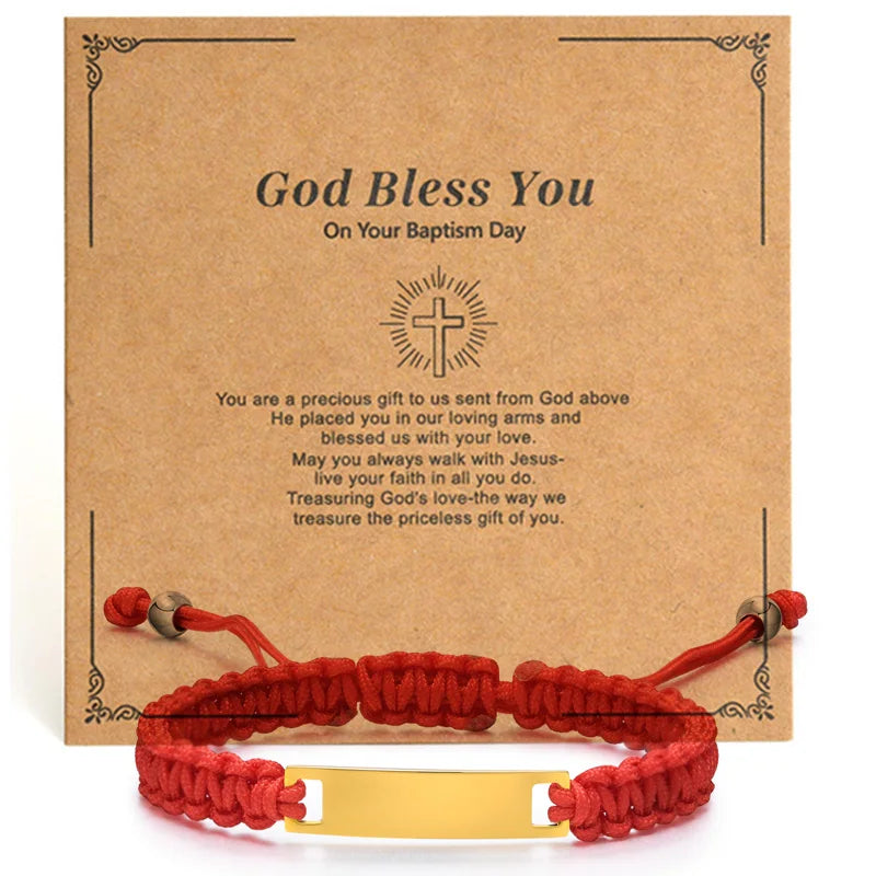 Personalized Baby Bar Bracelet – Custom Name Red String Gift Custom Baby Bracelet SPOT BR-1151GR