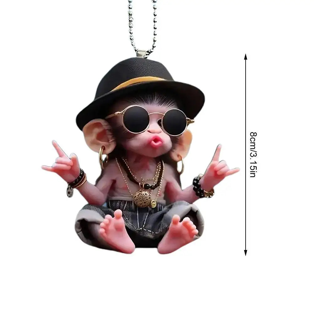 Acrylic Monkey Car Pendant – Rearview Mirror Hanging Ornament Car Hanging Ornament SPOT