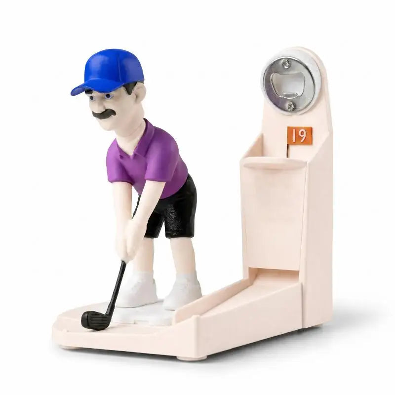 Golfer Figurine Beer Bottle Opener with Cap Collector | Golf Gift Novelty Bottle Opener SPOT A3