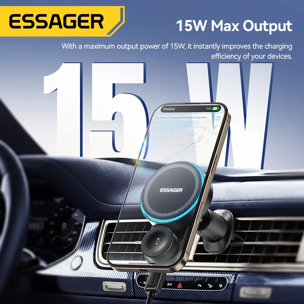 Essager 2-in-1 Magnetic Wireless Car Charger 15W + Watch Wireless Car Charger SPOT