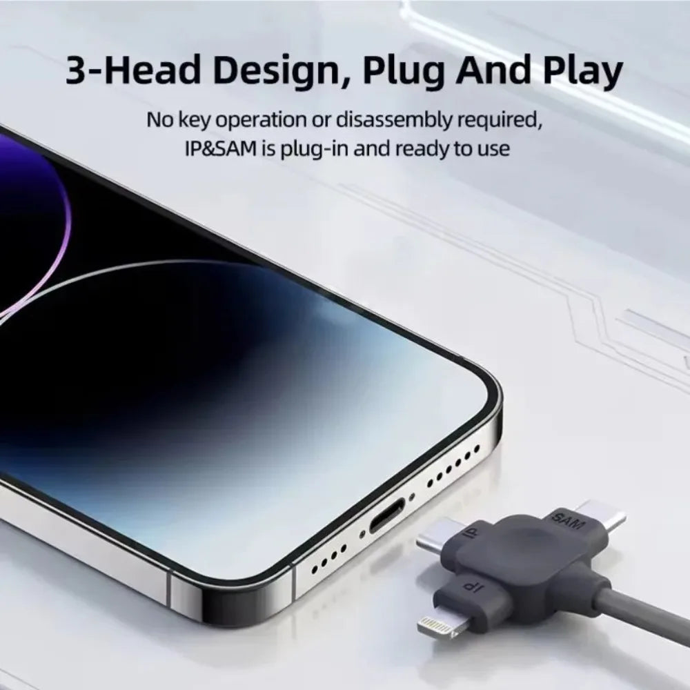 3-in-1 USB Cable – Lightning, Micro USB & Type-C Debug Tool USB Debug Cable SPOT