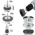 Wire Cup Brush Set 1/4" Hex Shank – Carbon Steel, 3 or 10 Pc Wire Brush Set SPOT 3pcs