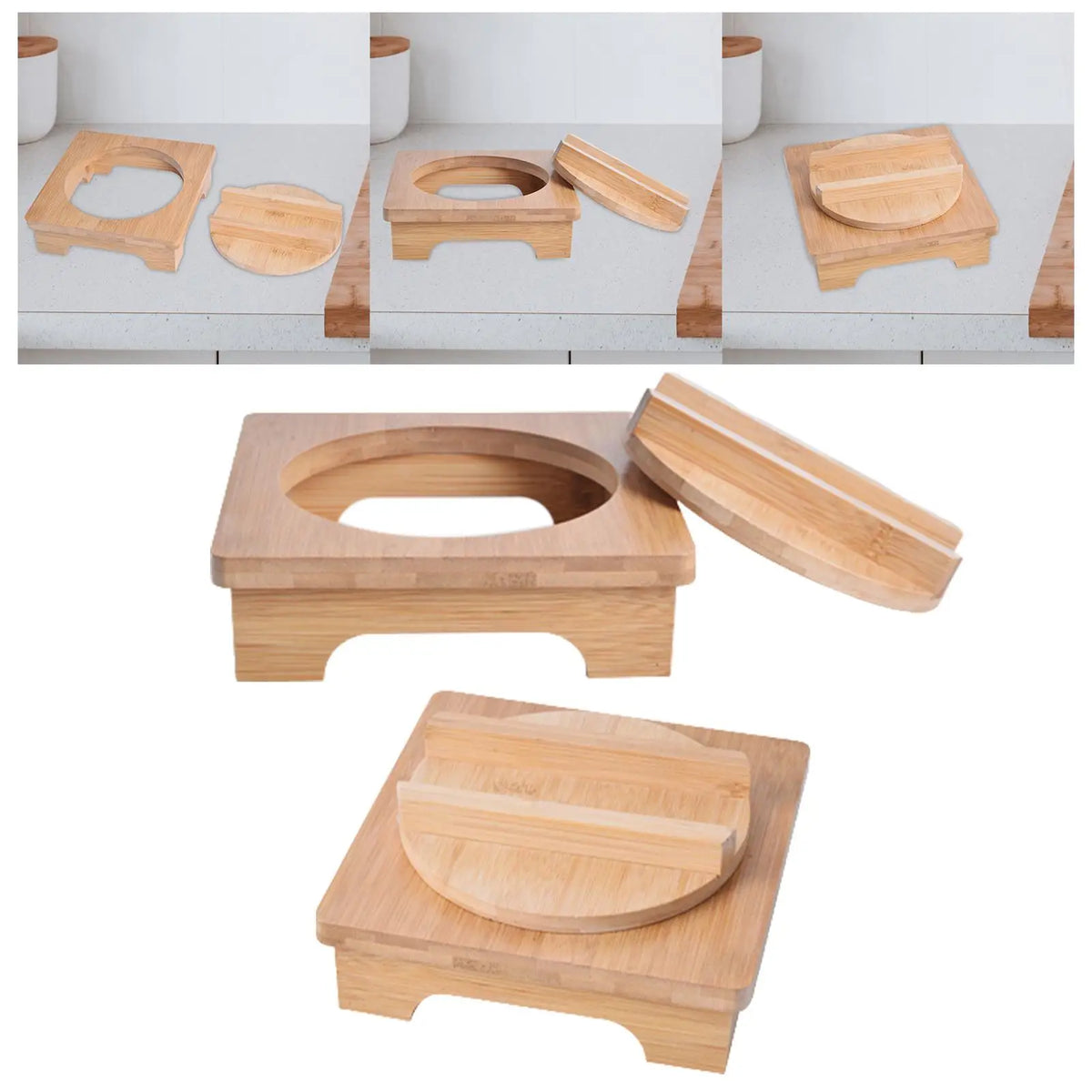 Wooden Trivet & Pot Cover Set – Heat-Safe Kitchen Pad Wooden Trivet Set SPOT