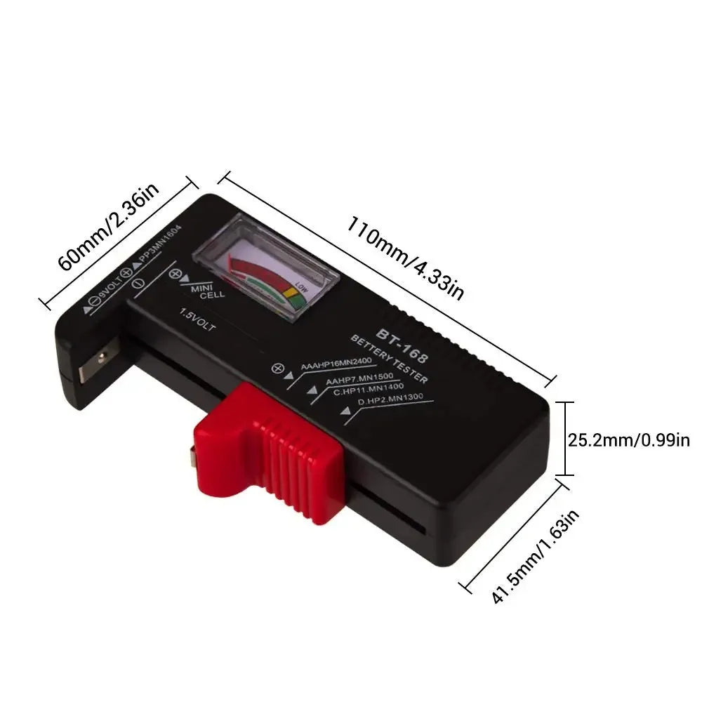 BT-168 Battery Voltage Tester LCD – AA AAA 9V & Button Cell Battery Voltage Tester SPOT BT-168