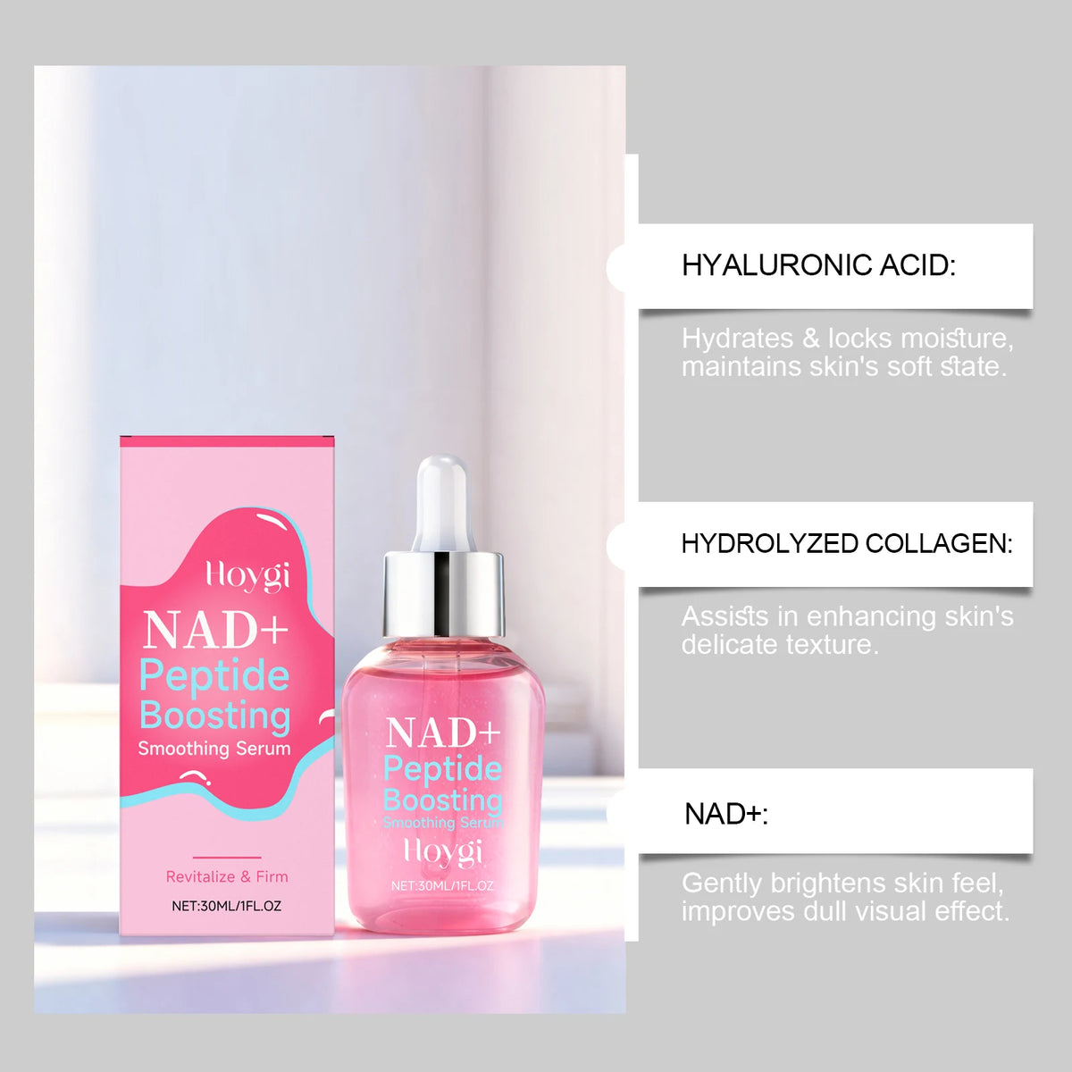 Hoygi NAD+ Peptide Face Serum – Hyaluronic Acid & Ceramide Face Serum SPOT