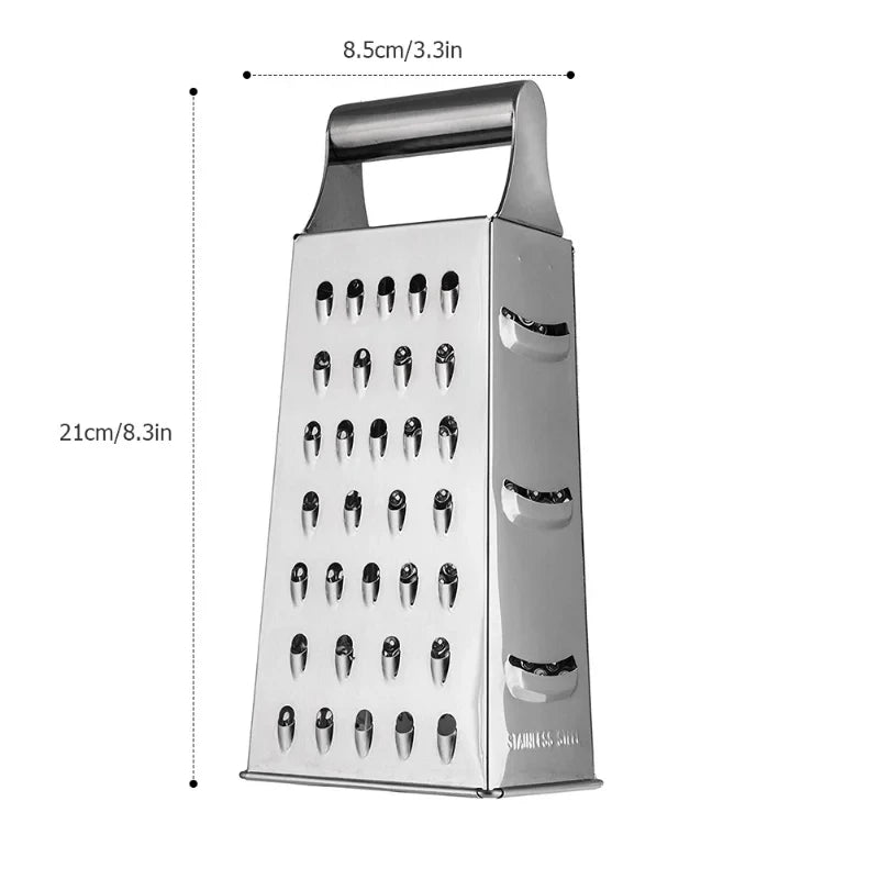 4-Sided Stainless Steel Box Grater – Cheese, Veggie & Fruit Box Grater SPOT