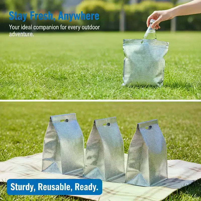 5-Pack Aluminum Foil Insulated Thermal Bags – Food Fresh Insulated Thermal Bags SPOT