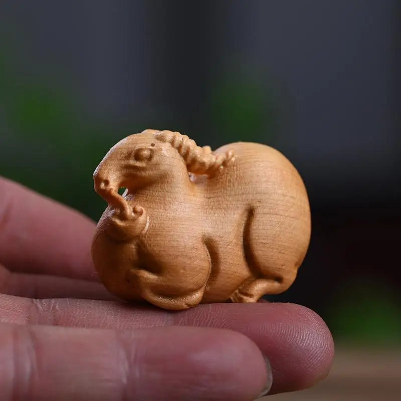 2027 Year of the Sheep Wooden Zodiac Statue | Desk & Car Decor Zodiac Wood Figurine SPOT