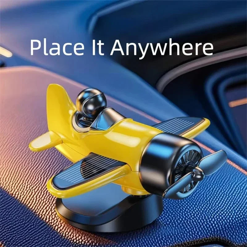 Solar Powered Rotating Airplane Car Dashboard Ornament Car Dashboard Ornament SPOT