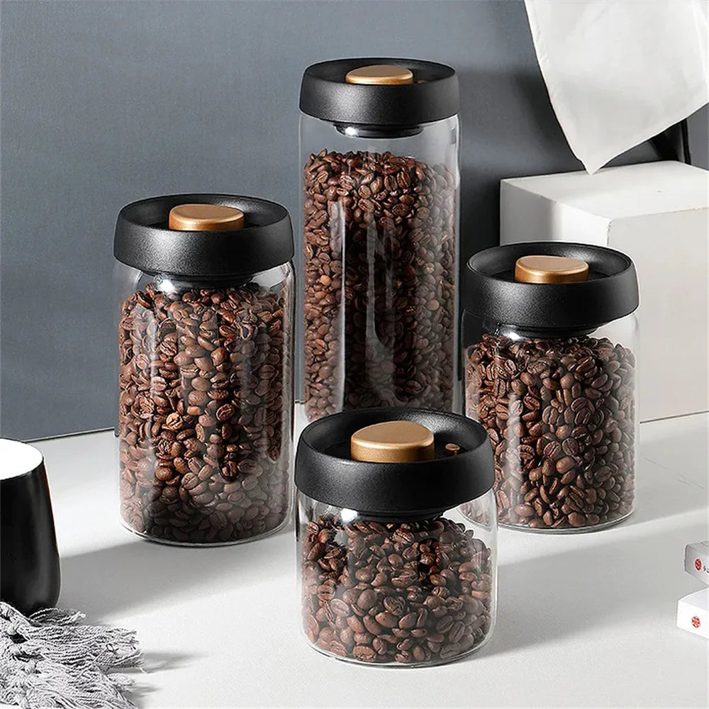 Glass Vacuum Sealed Storage Jar – Coffee Beans & Tea Glass Storage Jar SPOT