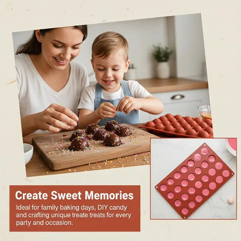 36-Cavity Silicone Half Ball Dome Mold – Chocolate, Candy & Jelly Silicone Baking Mold SPOT
