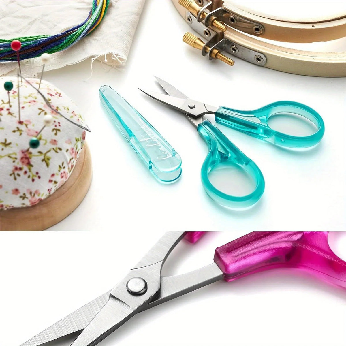 4-Pc Stainless Steel Craft Scissors Set with Protective Covers Craft Scissors Set SPOT