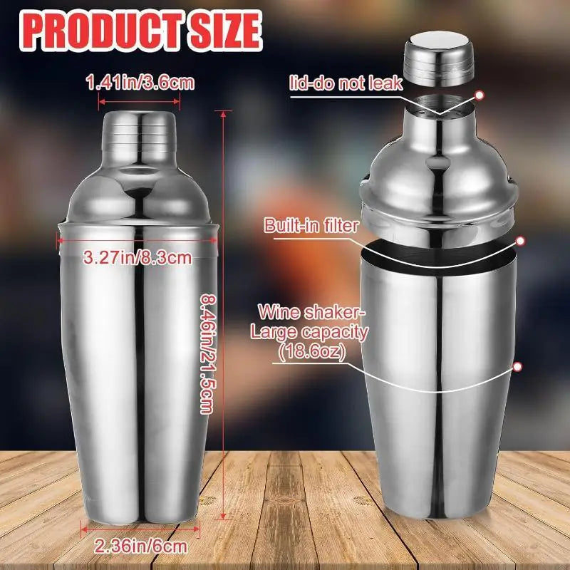 Stainless Steel Cocktail Shaker Set – Complete Bartender Kit Cocktail Shaker Set SPOT A8
